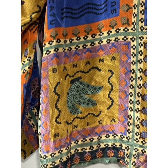 Farm Rio Anthropologie Top Women's XL Button Dotted Patchwork Scarf Print NWT - Picture 7 of 16